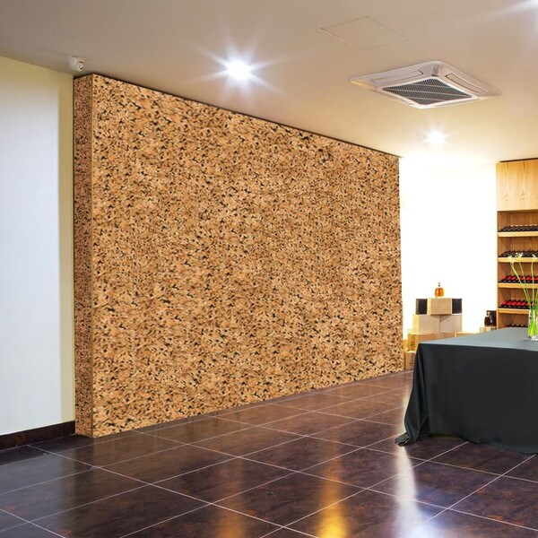 Cork wall tiles on a feature wall